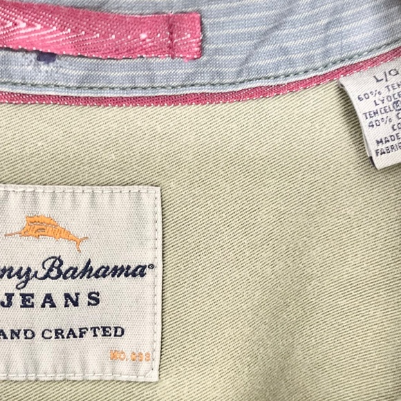 Tommy Bahama Solid Sage Green Long Sleeve Men’s Shirt Sz L Button Up - Picture 3 of 5